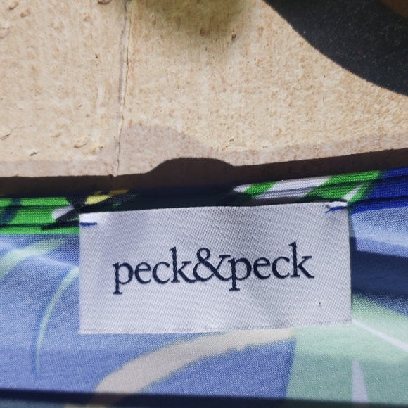 Peck & Peck Blue Floral Blouse Top Medium - Picture 6 of 8